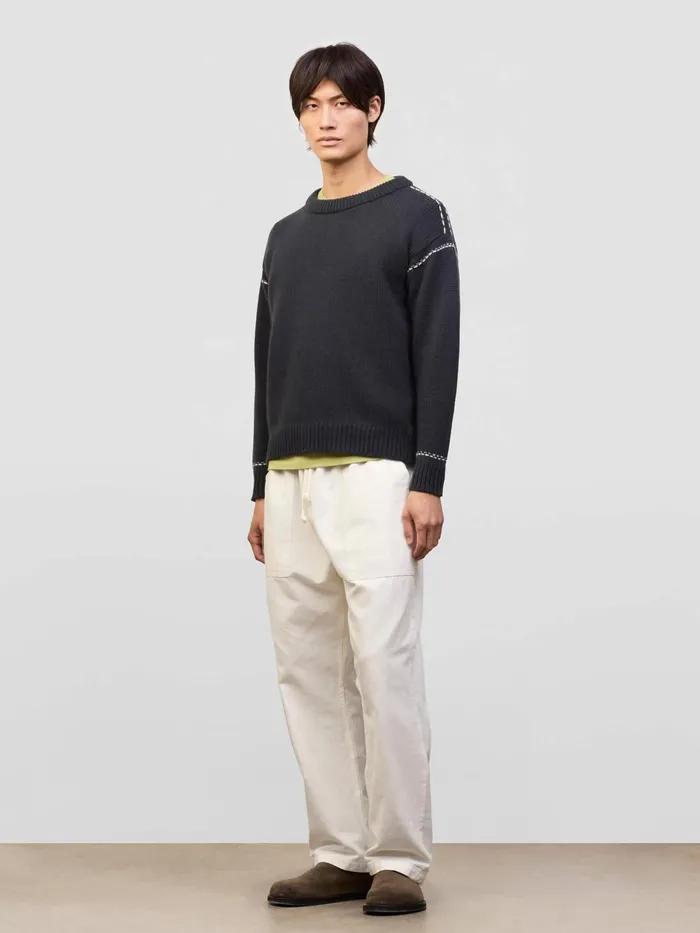 Men Begg X Co Sweaters Sapporo Cashmere Sweater Astrakhan Earl Grey