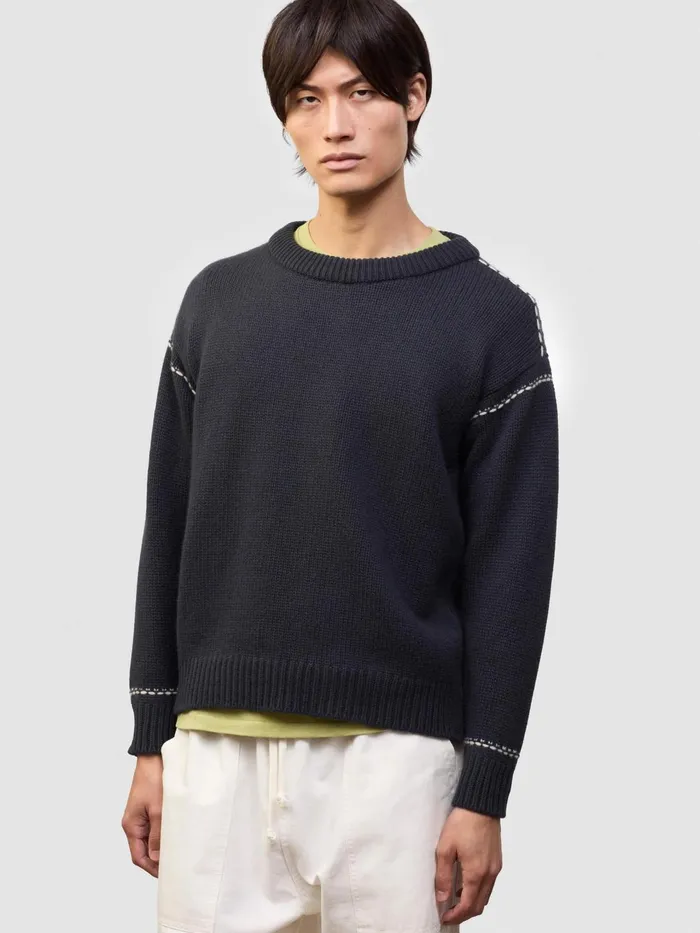 Men Begg X Co Sweaters Sapporo Cashmere Sweater Astrakhan Earl Grey