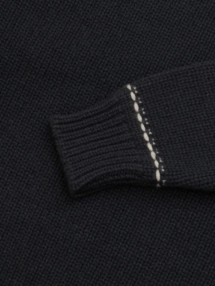 Men Begg X Co Sweaters Sapporo Cashmere Sweater Astrakhan Earl Grey