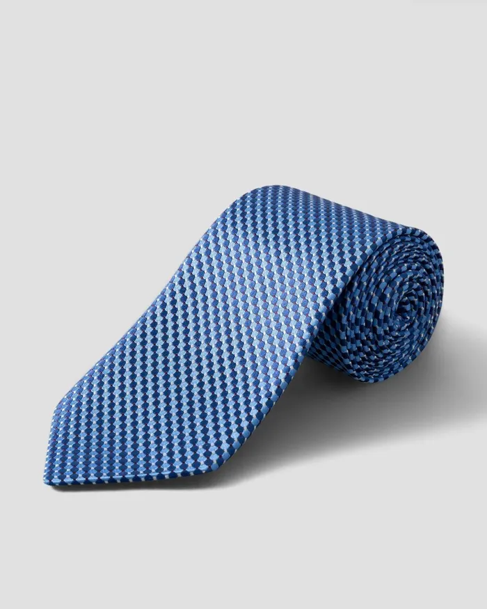 Men Blue Geometric Silk Tie Blue Eton Ties