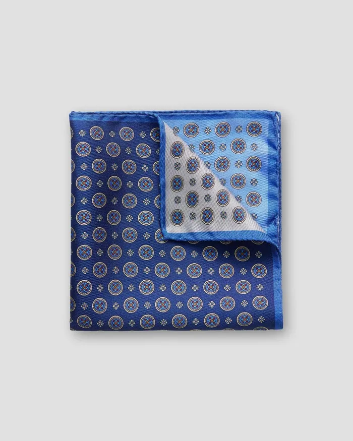 Men Blue Silk Pocket Square Four Squares Blue Eton Pocket Squares