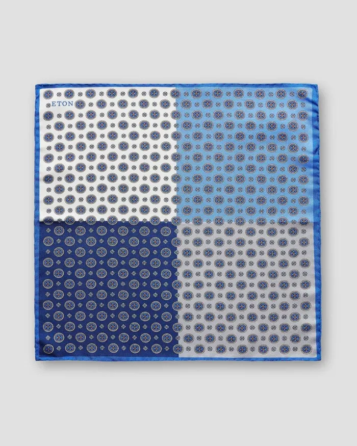 Men Blue Silk Pocket Square Four Squares Blue Eton Pocket Squares Men Blue Silk Pocket Square Four Squares Blue Eton Pocket Squares