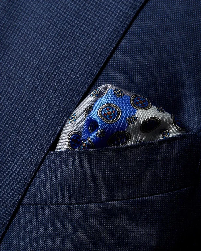 Men Blue Silk Pocket Square Four Squares Blue Eton Pocket Squares Men Blue Silk Pocket Square Four Squares Blue Eton Pocket Squares