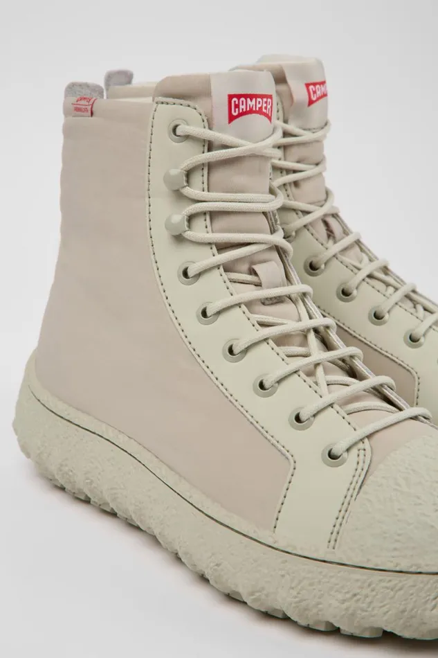 Men Camper Ankle Boots Ground PrimaLoft MICHELIN Light Gray Textile And Leather Ankle Boots Men Camper Ankle Boots Ground PrimaLoft MICHELIN Light Gray Textile And Leather Ankle Boots