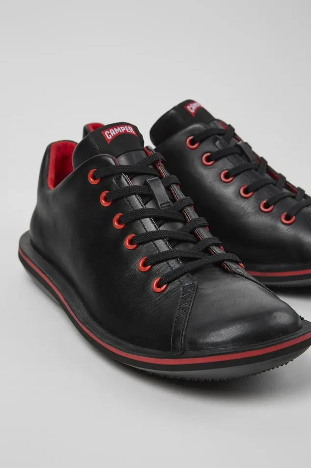 Men Camper Casual Shoes Beetle Black Leather Shoe