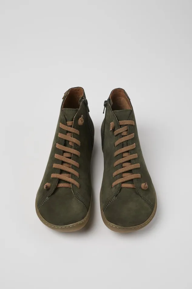 Men Camper Casual Shoes Peu Green Nubuck Ankle Boots Men Camper Casual Shoes Peu Green Nubuck Ankle Boots