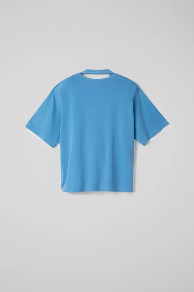 Men Camper Jersey TShirt Blue Organic Cotton TShirt Men Camper Jersey TShirt Blue Organic Cotton TShirt