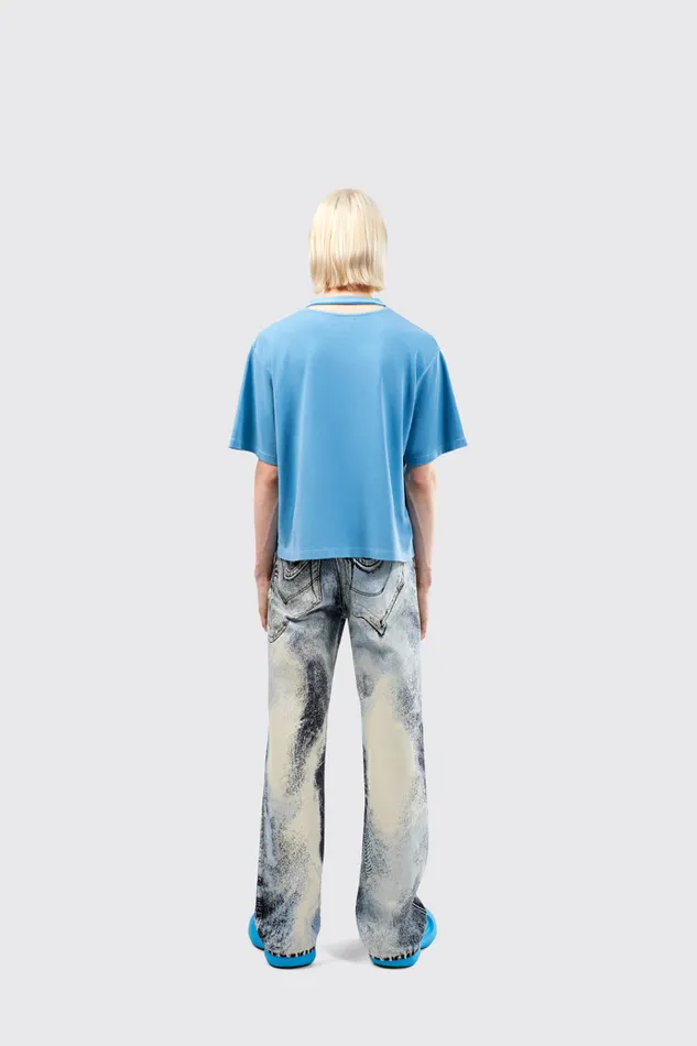 Men Camper Jersey TShirt Blue Organic Cotton TShirt Men Camper Jersey TShirt Blue Organic Cotton TShirt