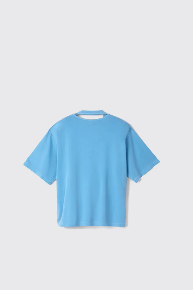 Men Camper Jersey TShirt Blue Organic Cotton TShirt Men Camper Jersey TShirt Blue Organic Cotton TShirt