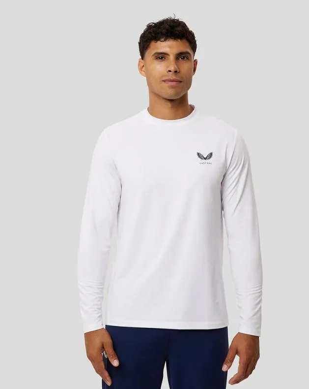 Men Castore Tops White Active Long Sleeve Training Tee