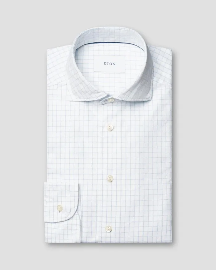 Men Check Royal Oxford Shirt Blue Eton Casual Shirts Men Check Royal Oxford Shirt Blue Eton Casual Shirts