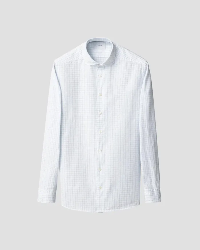 Men Check Royal Oxford Shirt Blue Eton Casual Shirts Men Check Royal Oxford Shirt Blue Eton Casual Shirts