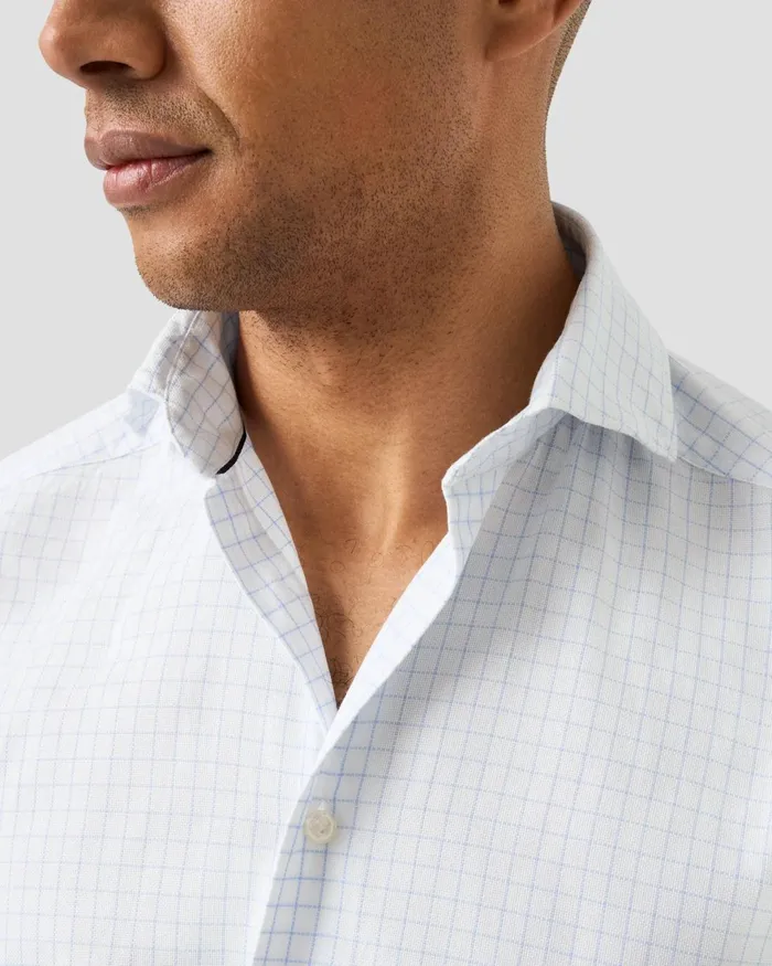 Men Check Royal Oxford Shirt Blue Eton Casual Shirts Men Check Royal Oxford Shirt Blue Eton Casual Shirts