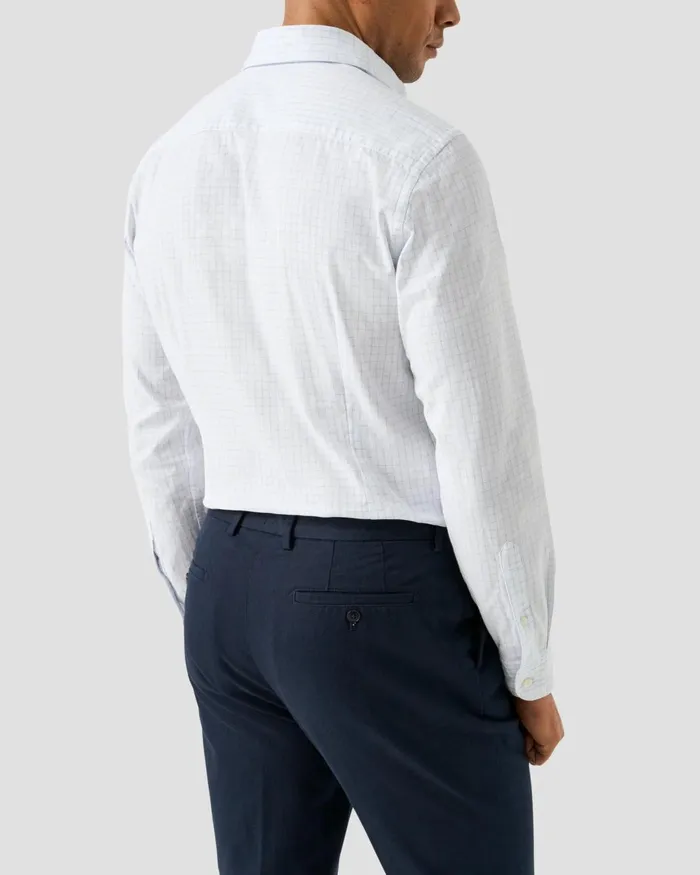Men Check Royal Oxford Shirt Blue Eton Casual Shirts Men Check Royal Oxford Shirt Blue Eton Casual Shirts