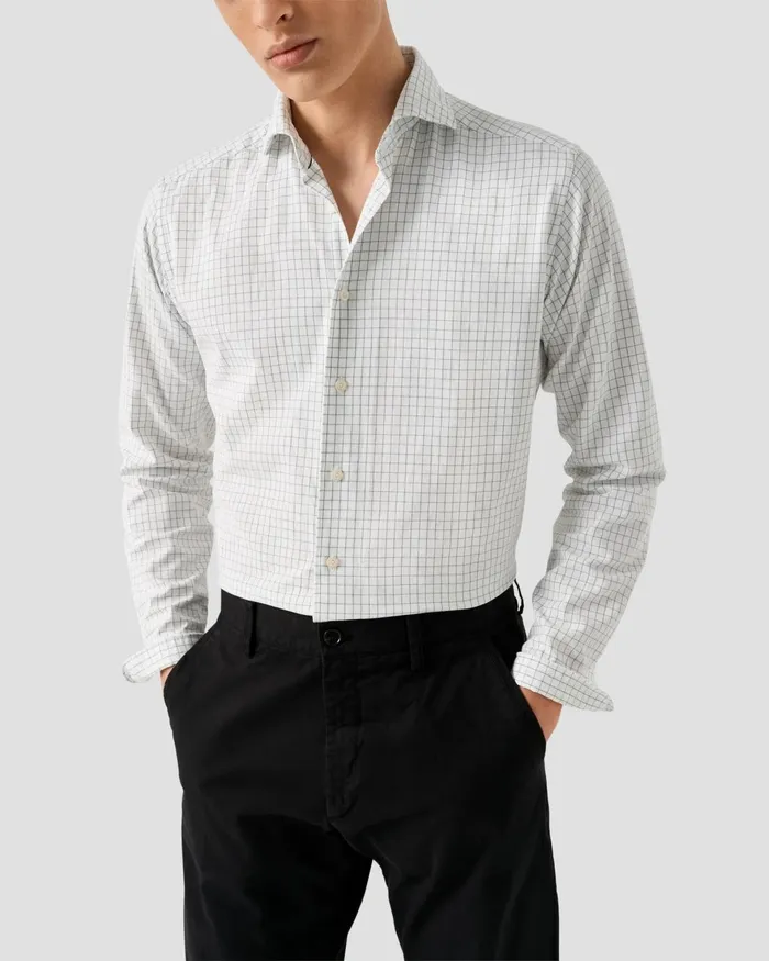 Men Check Royal Oxford Shirt Gray Eton Casual Shirts Men Check Royal Oxford Shirt Gray Eton Casual Shirts