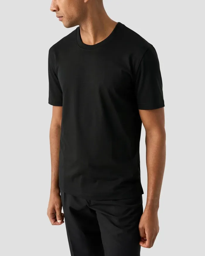 Men Crewneck TShirt Black Eton TShirts