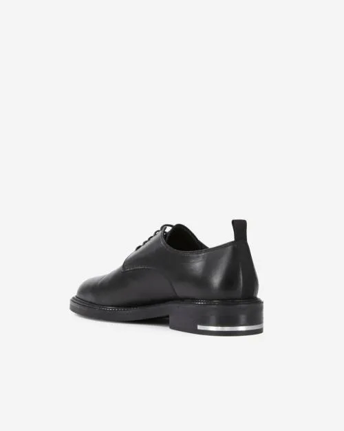 Men Derbies and Loafers The Kooples Black Leather LaceUp Shoes Black