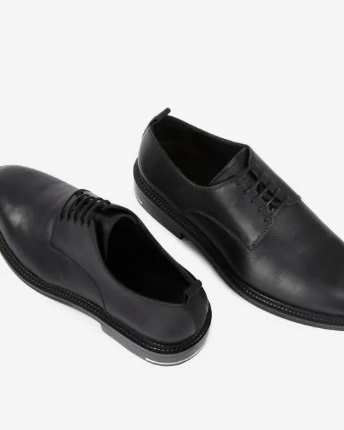 Men Derbies and Loafers The Kooples Black Leather LaceUp Shoes Black