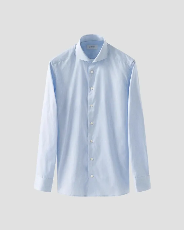 Men Fine Stripe Signature Twill Shirt Blue Eton Dress Shirts Men Fine Stripe Signature Twill Shirt Blue Eton Dress Shirts