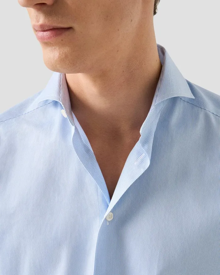 Men Fine Stripe Signature Twill Shirt Blue Eton Dress Shirts Men Fine Stripe Signature Twill Shirt Blue Eton Dress Shirts