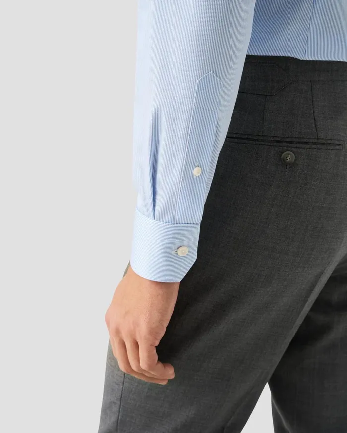 Men Fine Stripe Signature Twill Shirt Blue Eton Dress Shirts Men Fine Stripe Signature Twill Shirt Blue Eton Dress Shirts