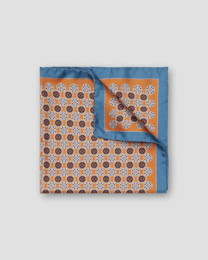 Men Geometric Silk Pocket Square Orange Eton Pocket Squares