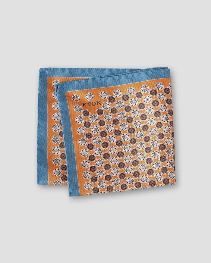 Men Geometric Silk Pocket Square Orange Eton Pocket Squares Men Geometric Silk Pocket Square Orange Eton Pocket Squares
