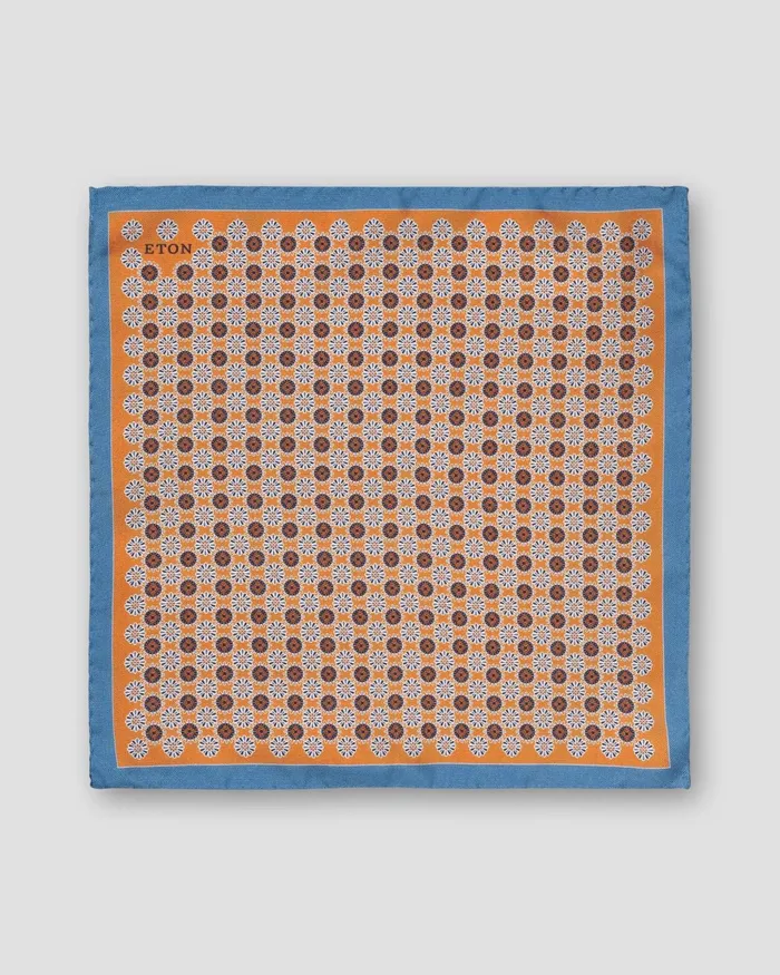Men Geometric Silk Pocket Square Orange Eton Pocket Squares Men Geometric Silk Pocket Square Orange Eton Pocket Squares