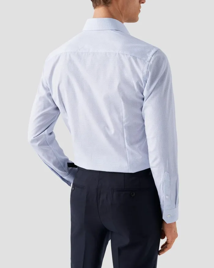 Men Light Blue Micro Print Poplin Shirt Blue Eton Dress Shirts Men Light Blue Micro Print Poplin Shirt Blue Eton Dress Shirts