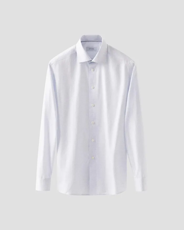 Men Light Blue Micro Print Poplin Shirt Blue Eton Dress Shirts Men Light Blue Micro Print Poplin Shirt Blue Eton Dress Shirts
