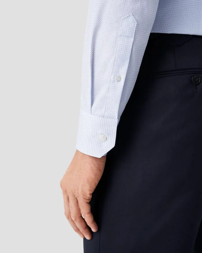 Men Light Blue Micro Print Poplin Shirt Blue Eton Dress Shirts Men Light Blue Micro Print Poplin Shirt Blue Eton Dress Shirts