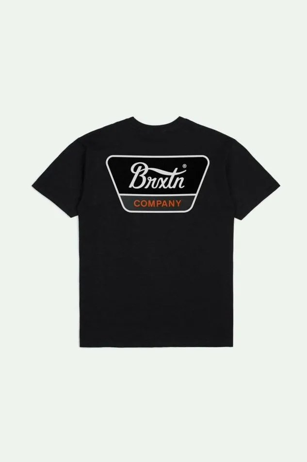 Men Linwood SS Standard TShirt Blackorangewhite Brixton TShirts