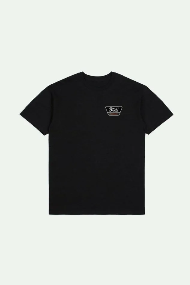 Men Linwood SS Standard TShirt Blackorangewhite Brixton TShirts