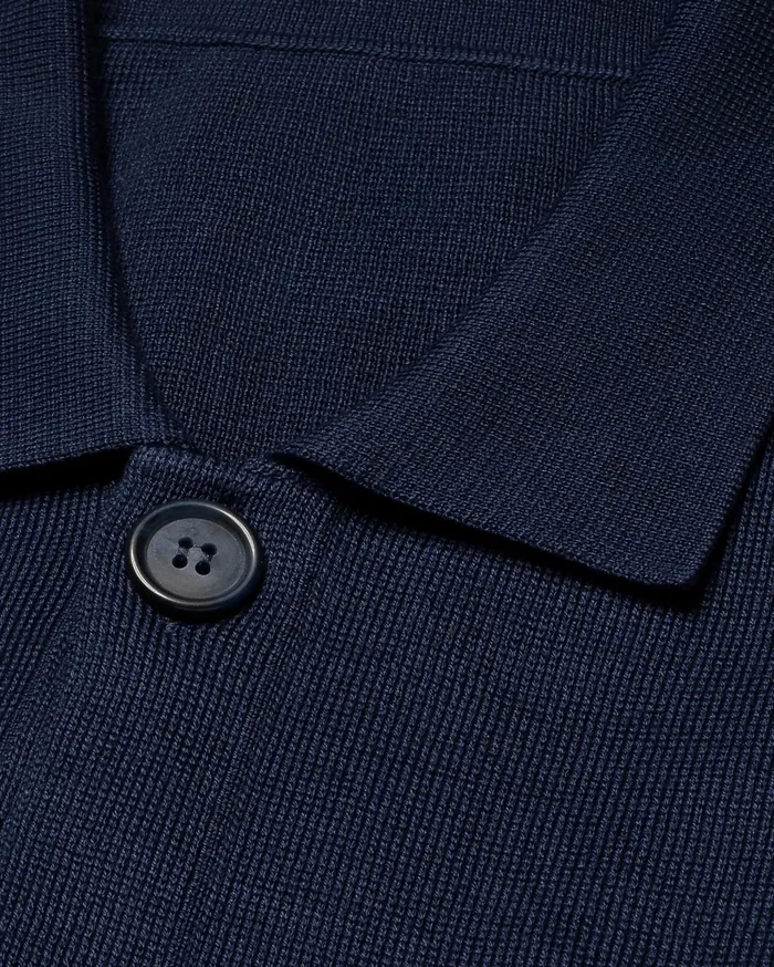 Men Milano Knit Jacket Blue Eton Knitwear Men Milano Knit Jacket Blue Eton Knitwear