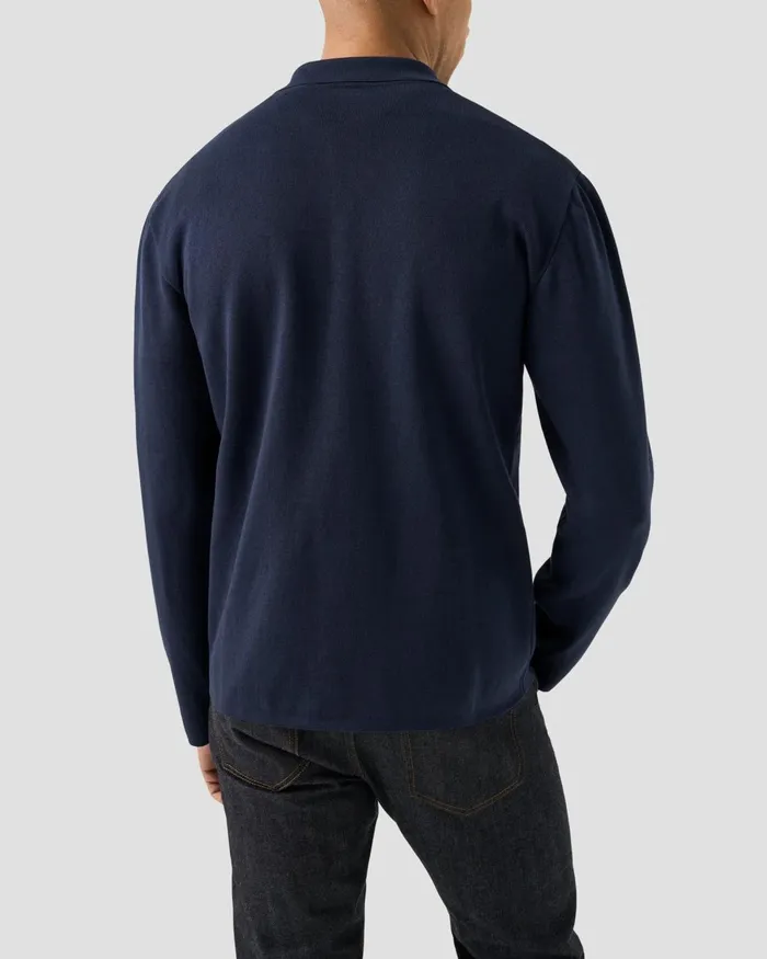 Men Milano Knit Jacket Blue Eton Knitwear Men Milano Knit Jacket Blue Eton Knitwear