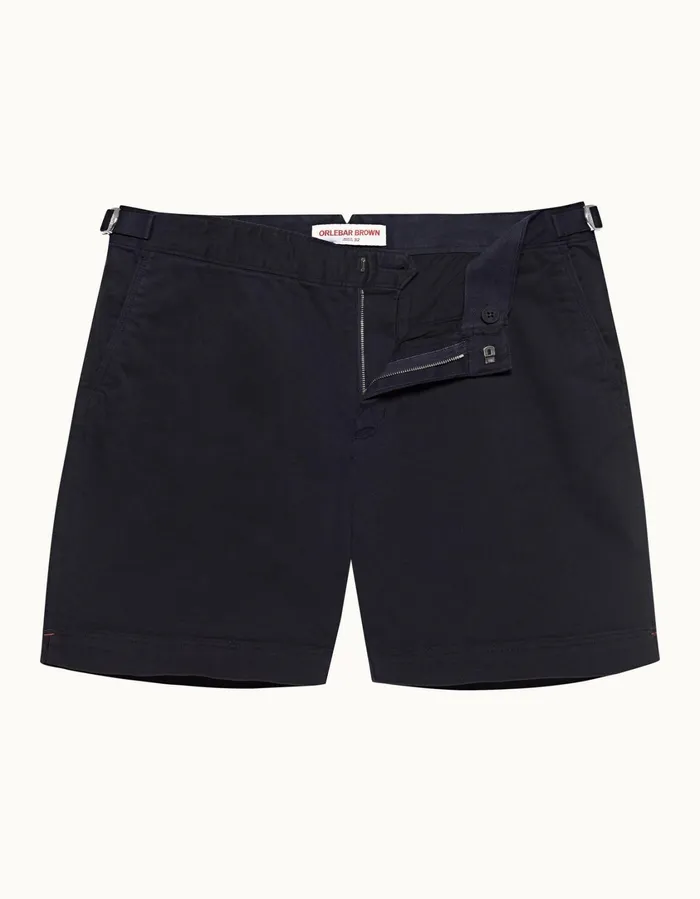 Men Orlebar Brown Day Shorts Bulldog StretchCotton Dark Navy