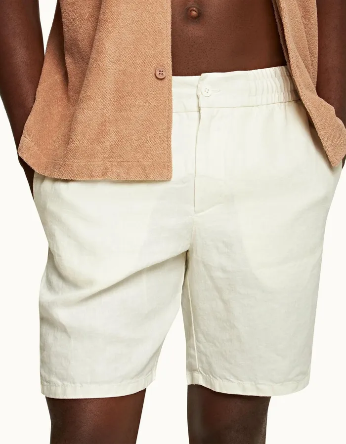 Men Orlebar Brown Day Shorts Cornell Linen Sandbar