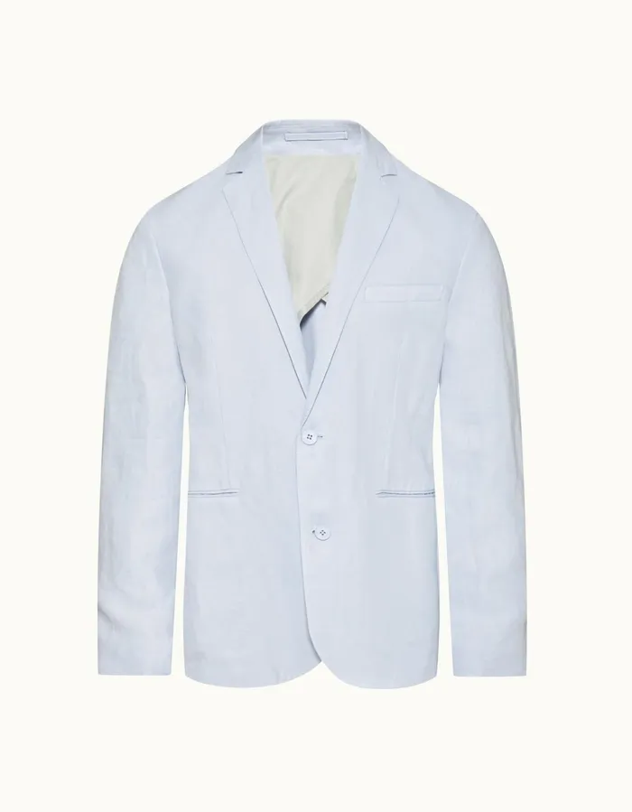 Men Orlebar Brown Jackets and Outerwear Ullock Linen Light Island Sky