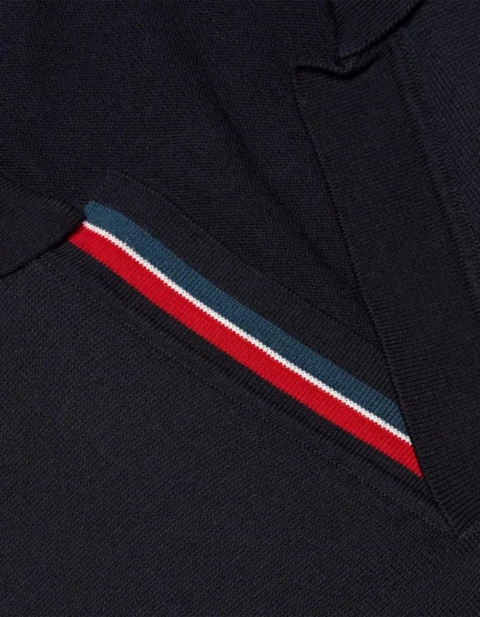 Men Orlebar Brown Polo Shirts Horton Stripe Navy