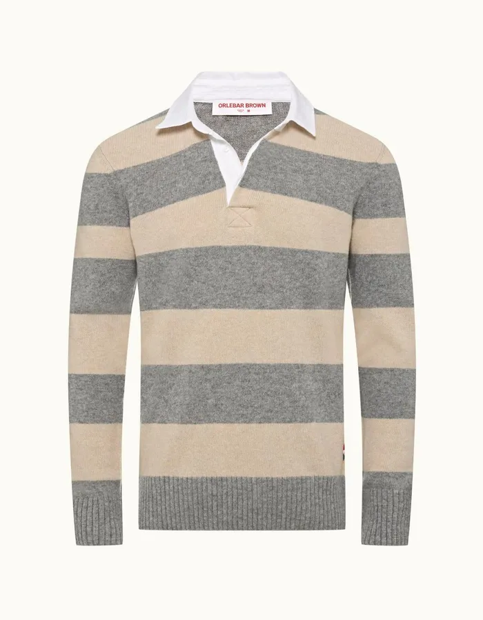 Men Orlebar Brown Polo Shirts Legris Granite