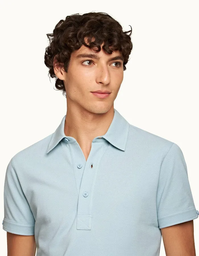 Men Orlebar Brown Polo Shirts Sebastian Powdered Sky