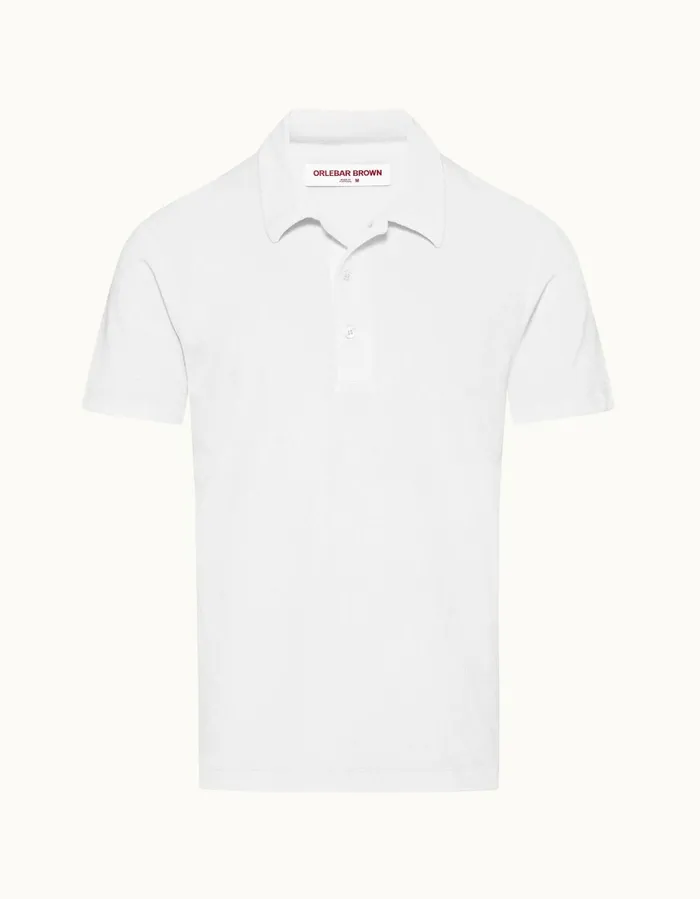 Men Orlebar Brown Polo Shirts Walcott Velvet White