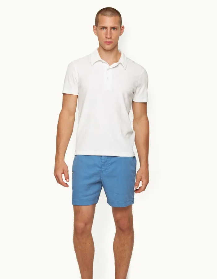 Men Orlebar Brown Polo Shirts Walcott Velvet White