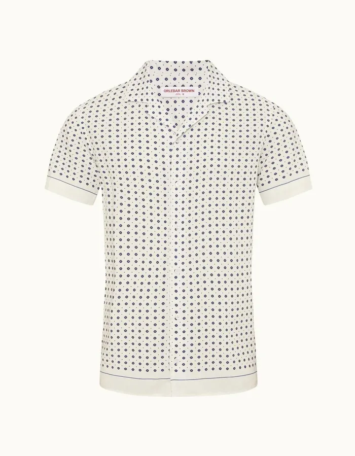 Men Orlebar Brown Shirts Hibbert Sea Mist