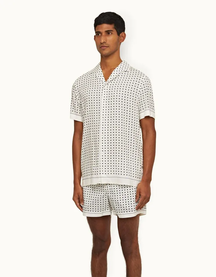 Men Orlebar Brown Shirts Hibbert Sea Mist