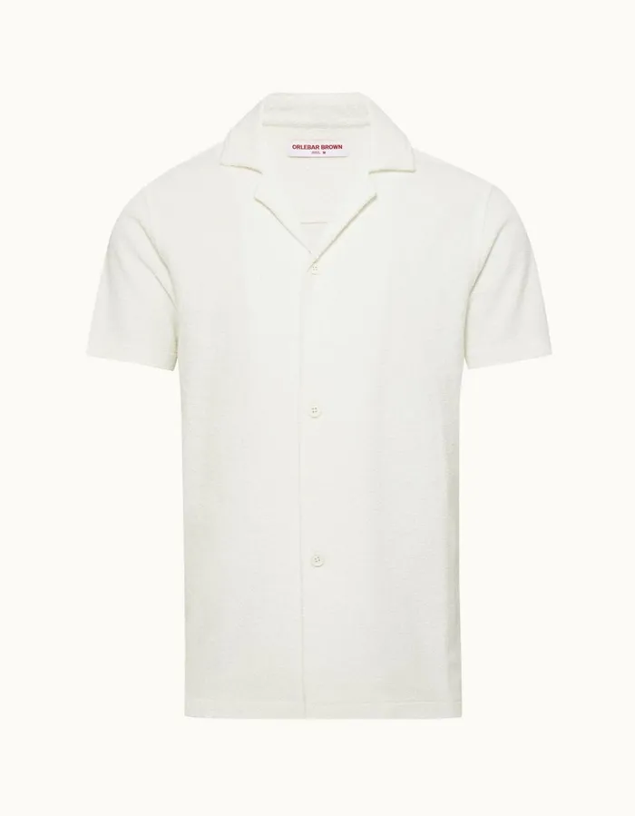 Men Orlebar Brown Shirts Howell Towelling Sea Mist
