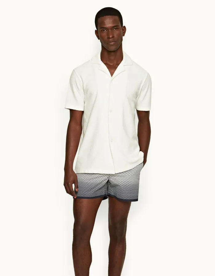 Men Orlebar Brown Shirts Howell Towelling Sea Mist