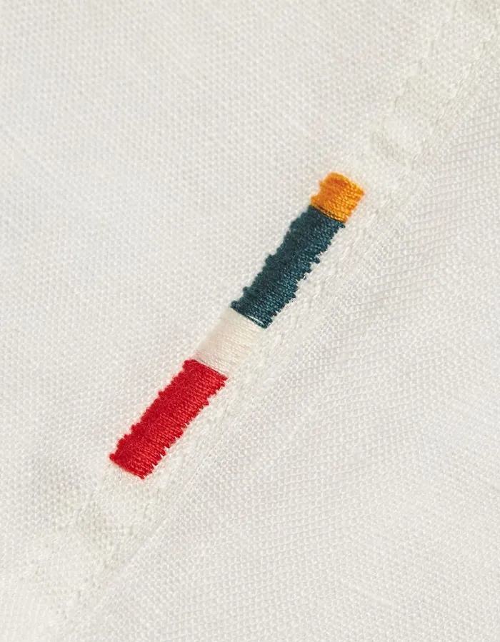 Men Orlebar Brown Shirts Justin Linen White