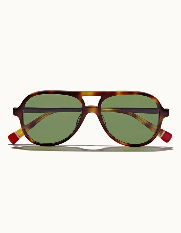 Men Orlebar Brown Sunglasses Estoril Brown Tortoiseshiny Gold