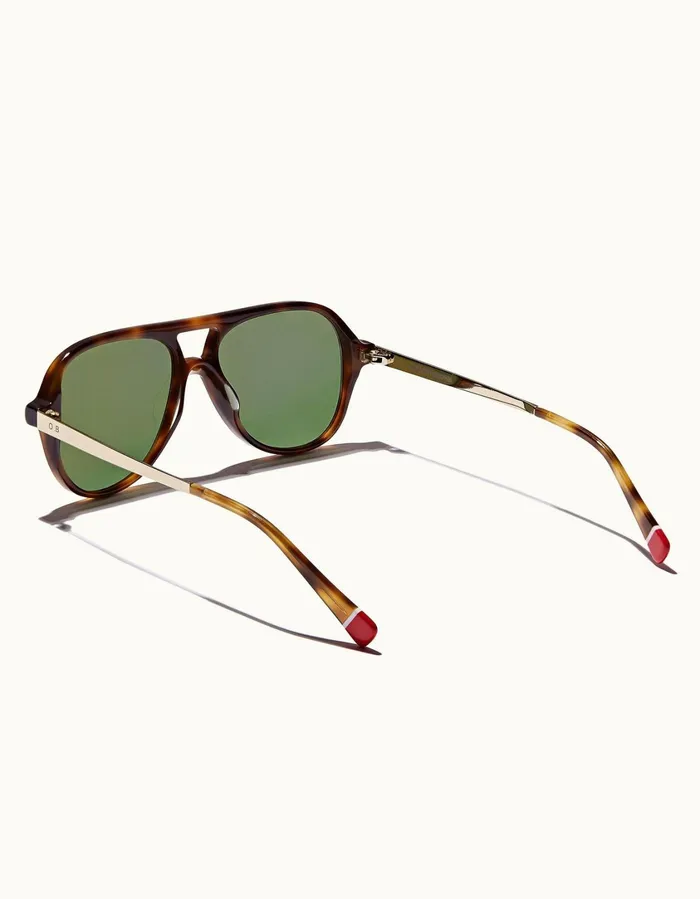 Men Orlebar Brown Sunglasses Estoril Brown Tortoiseshiny Gold